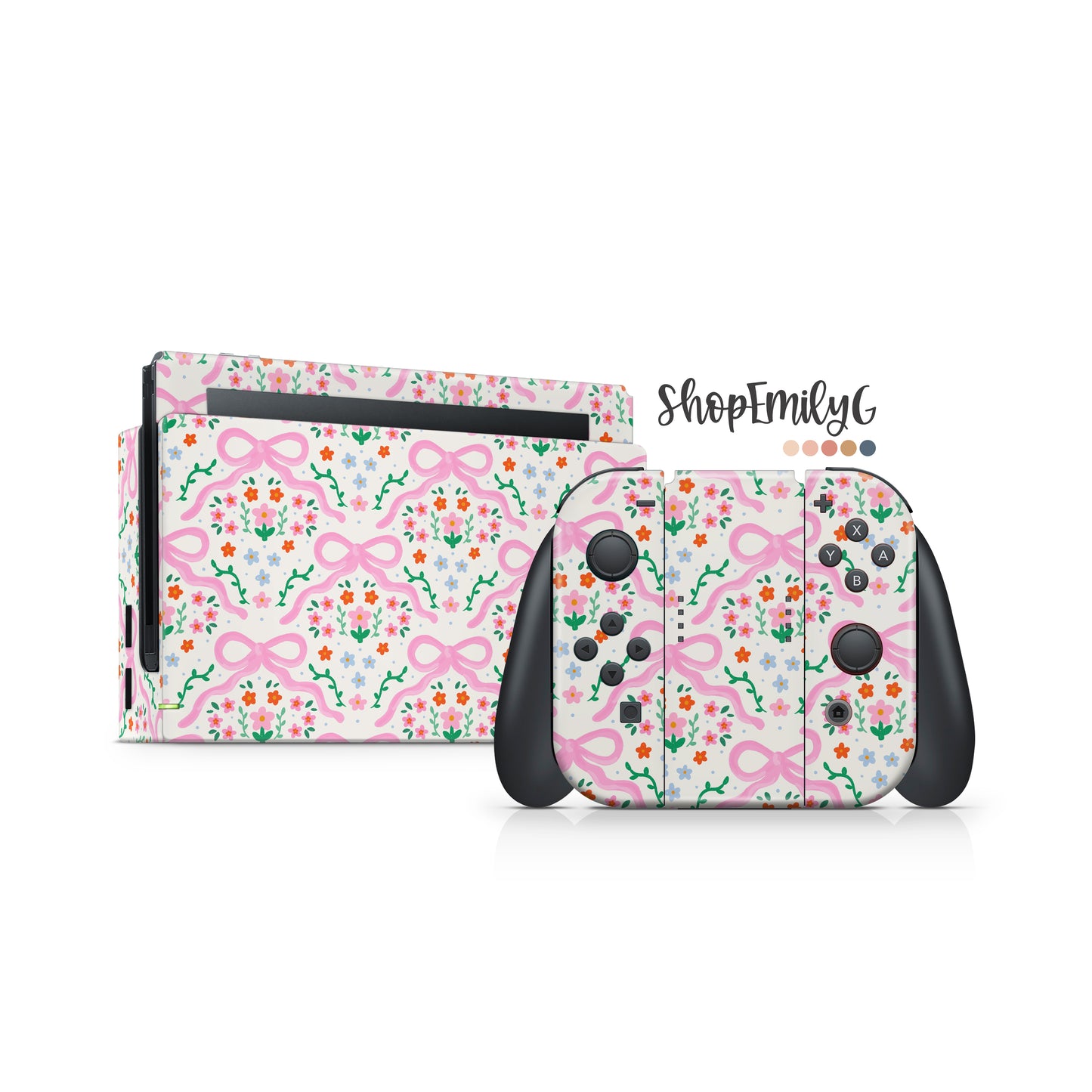 Floral Bows Skin for Nintendo Switch (Original, Lite, OLED, & 2.0)
