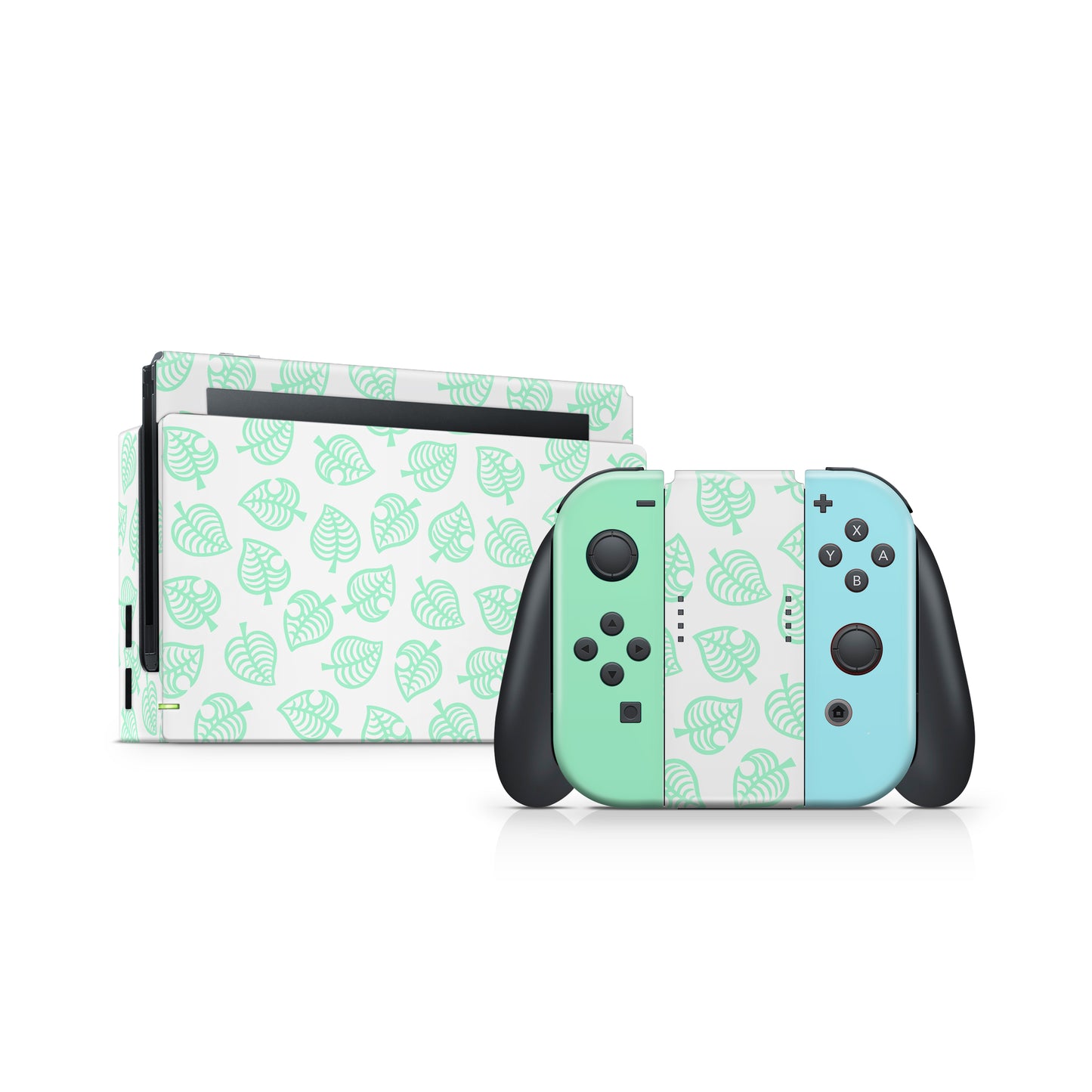 Green Leaf Checkered Skin for Nintendo Switch | Original, Lite, OLED, & 2.0