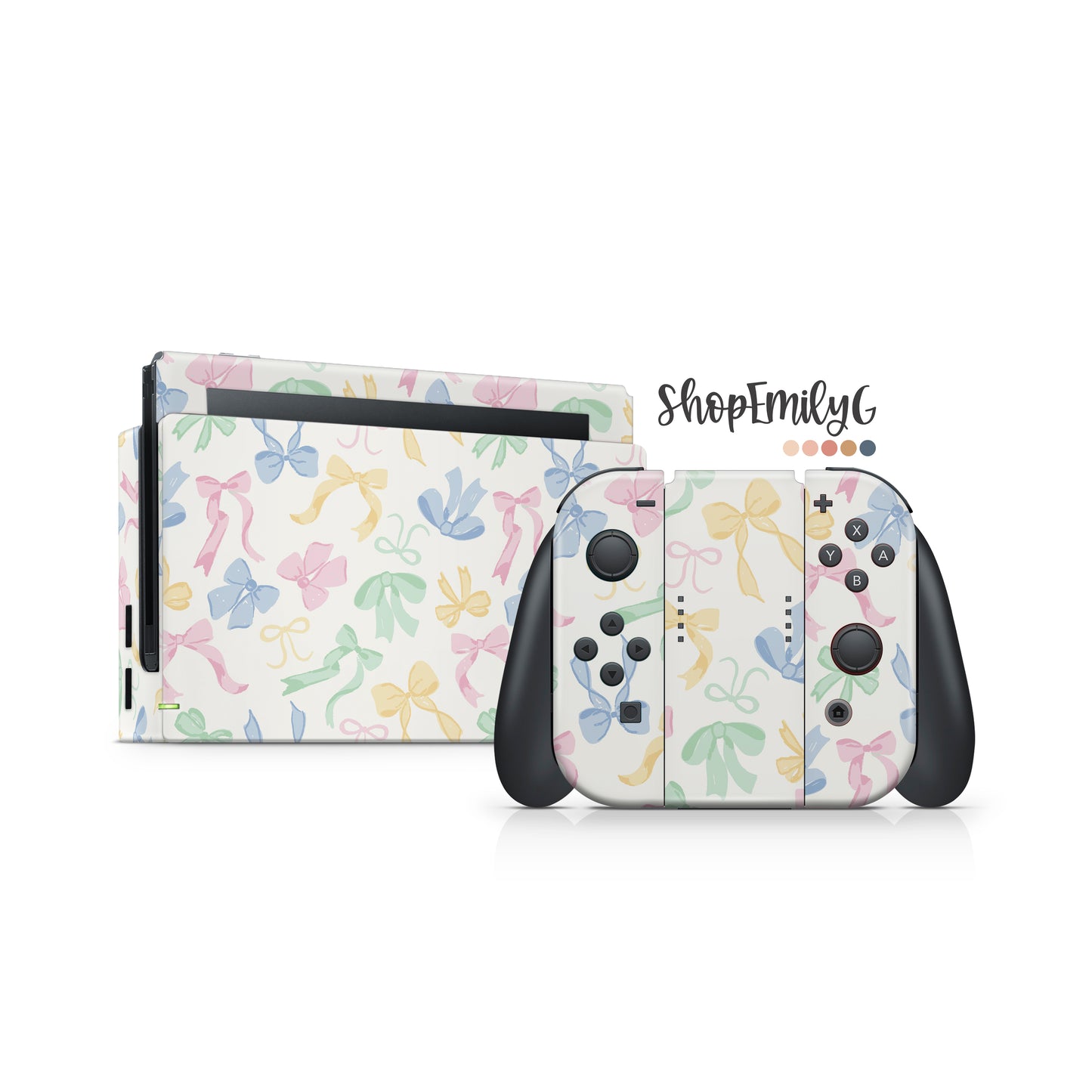Pastel Spring Bows Skin for Nintendo Switch | Original, Lite, OLED, & 2.0
