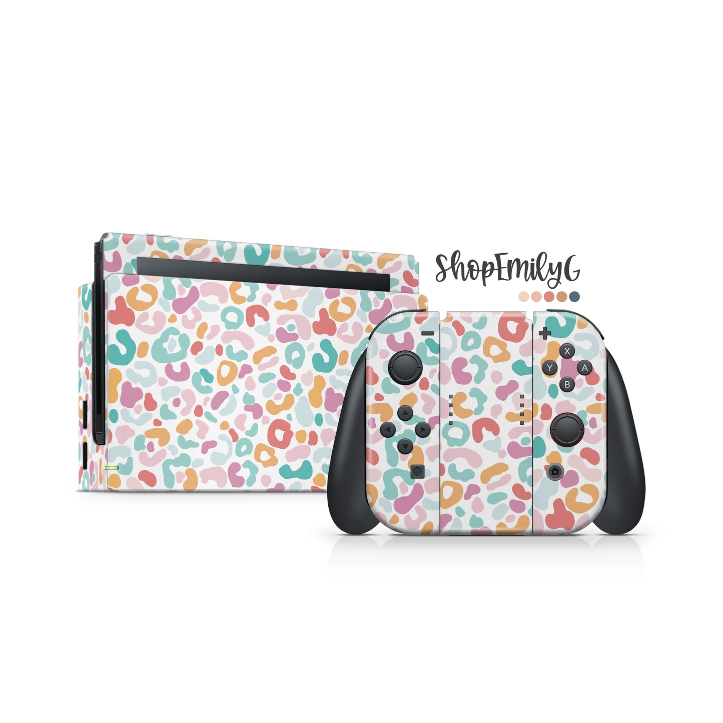 Pastel Colorful Leopard Skin for Nintendo Switch | Original, Lite, OLED, & 2.0