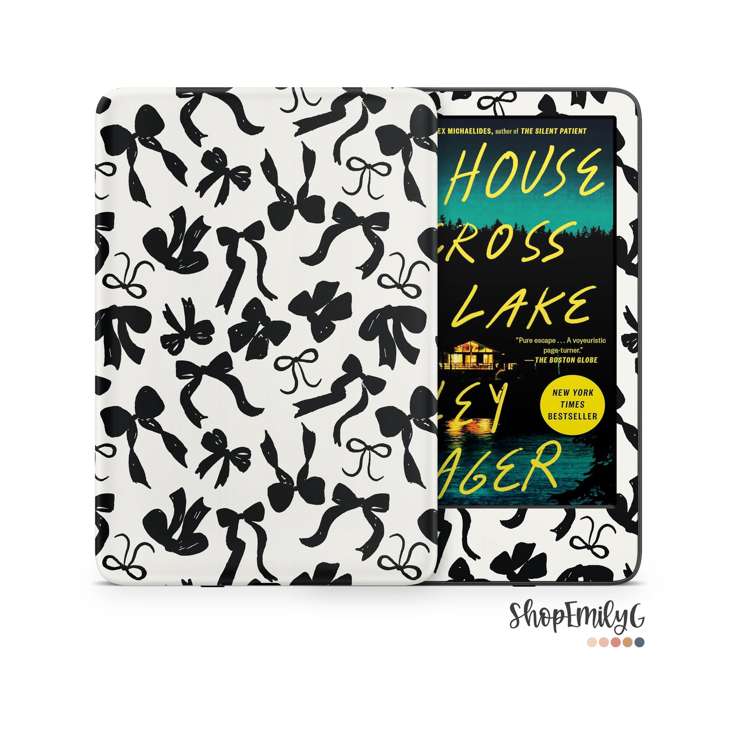Black & White Bows Kindle E-Reader Skin Decal