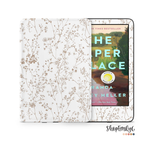 Brown Wildflower Kindle E-Reader Skin Decal