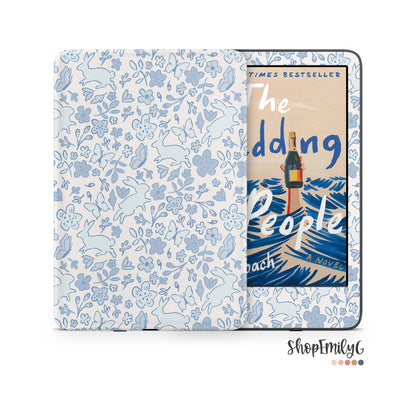 Blue Easter Bunny Toile Kindle E-Reader Skin Decal