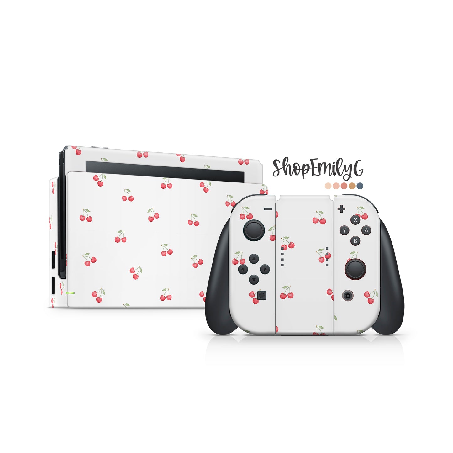 White Cherry Skin for Nintendo Switch | Original, Lite, OLED, & 2.0