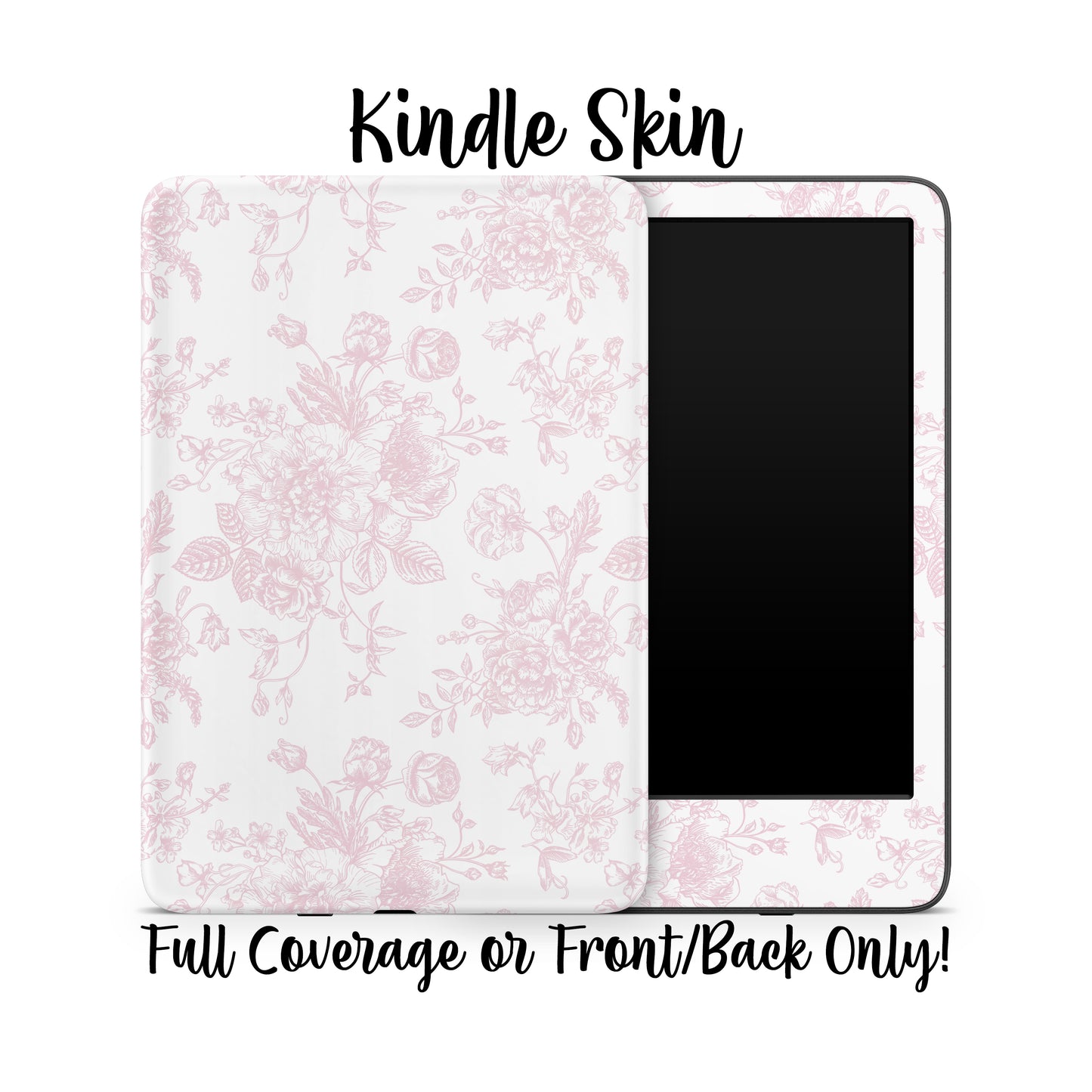 Pink Vintage Flowers Kindle E-Reader Skin Decal