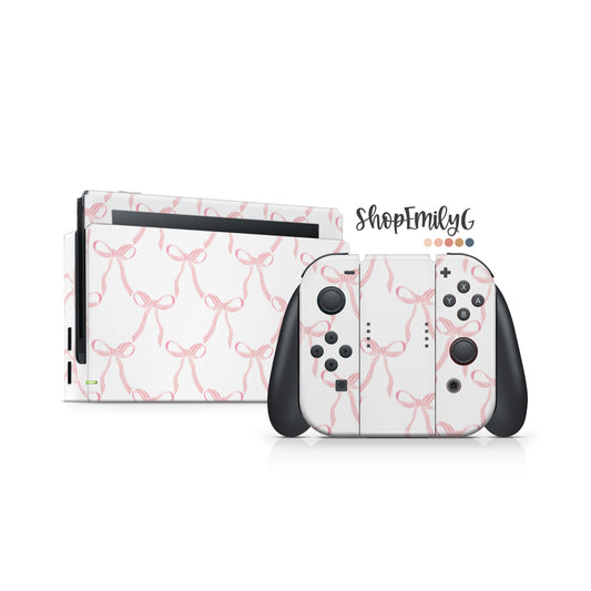 Pink Coquette Bows Skin for Nintendo Switch | Original, Lite, OLED, & 2.0
